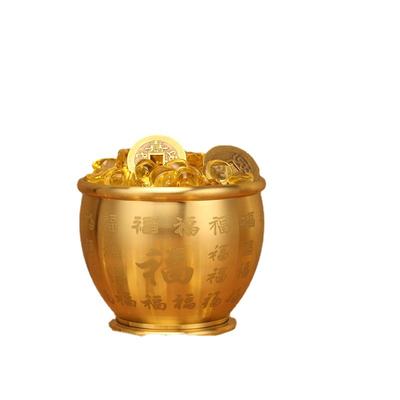 Baifu Copper Cylinder, Brass Rice Cylinder, Gathering Copper Cylinder + Piggy Bank Cornucopia Ornament, Fuzi Cylinder, Water Tank Opening Gift