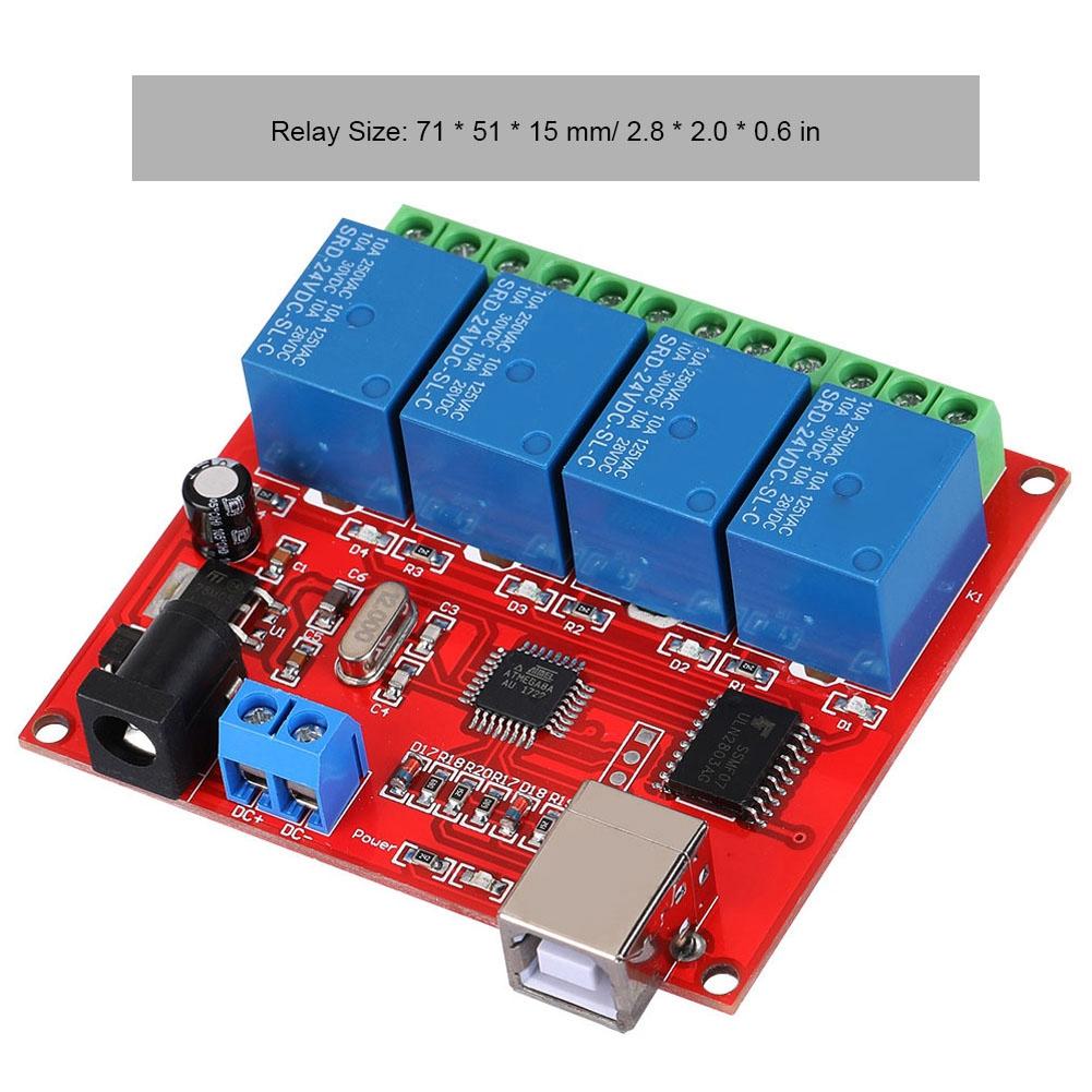 4 Channel 24V Computer USB Smart Switch Controller PC Relay Drive Module Expansion Board
