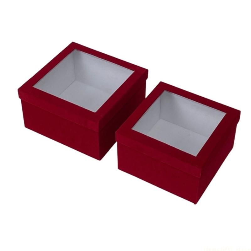 QX2E Round/Square Gift Box with Cover Flower Arrangement Bucket Decoration