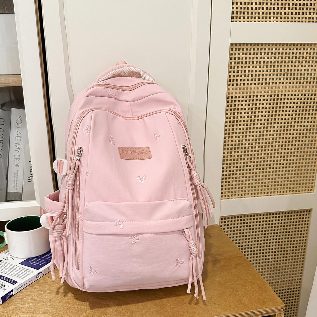 Schoolbag schoolbag female ins Japanese girl college style bow backpack Korean version Harajuku large capacity cute backpack
