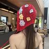 New Spring and Summer Retro Hollow Woven Tassel Bag Head Hat Women's Literary Knit Hat Ear Protection Strap Pullover Hat