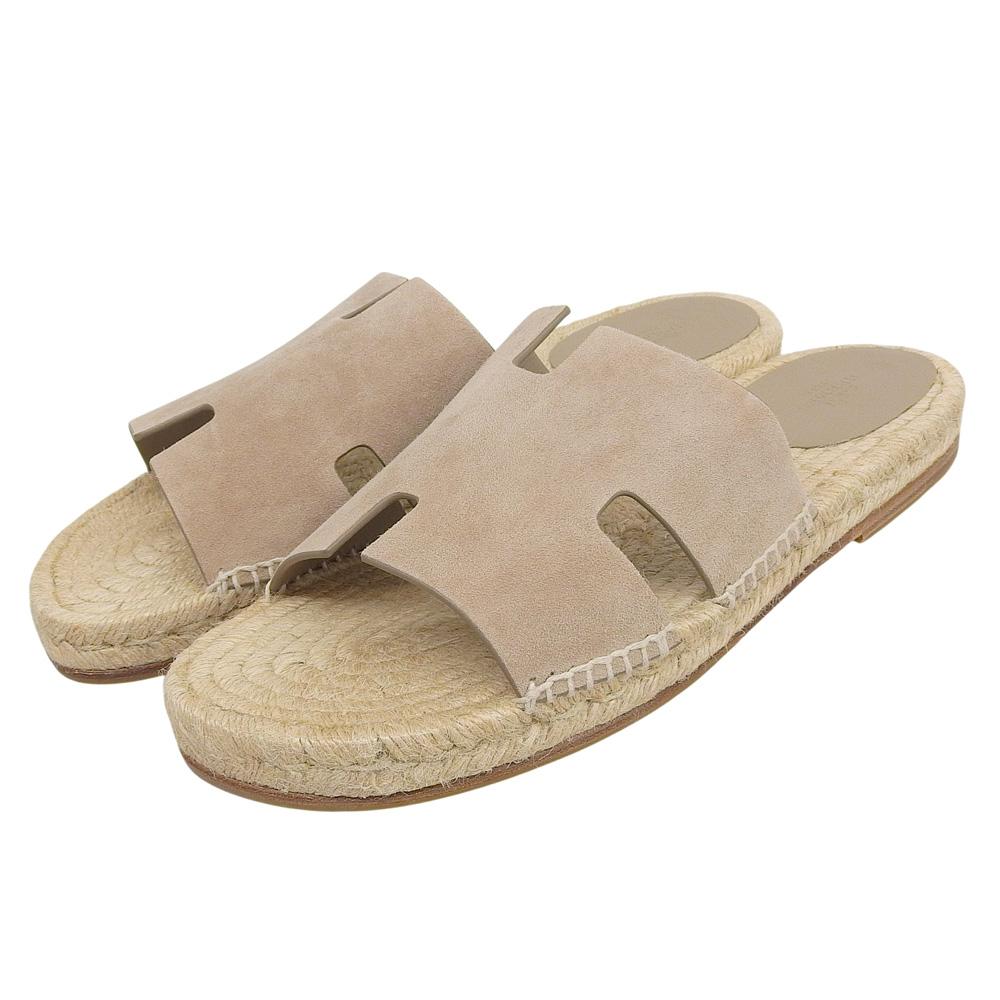 HERMES Antigua Espadrilles Sandals Men's Beige Size 42 shoes 42 beigeUsed