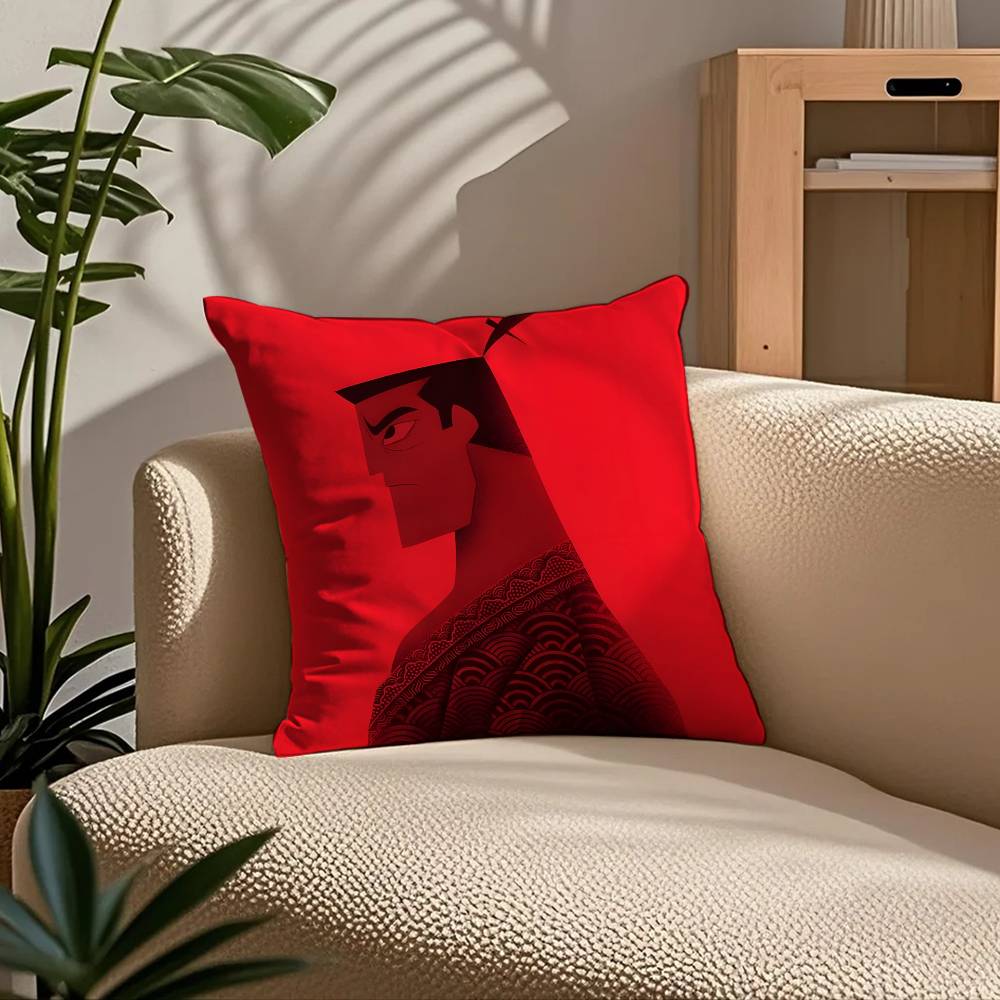 Movie S-Samurai Jack Pillow Case Comfort Sofa Bed Silky elegant Invisible zipper Custom Decorative cushion cover