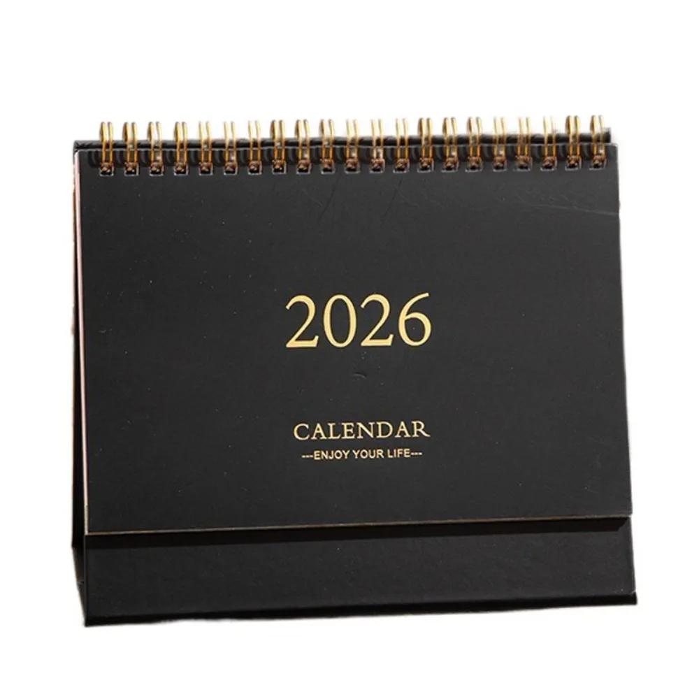 New Small Size Desk Calendar Thick Paper Mini Design Desk Planner Creative Style Coil Binding Daily Planning Supplies Study Use