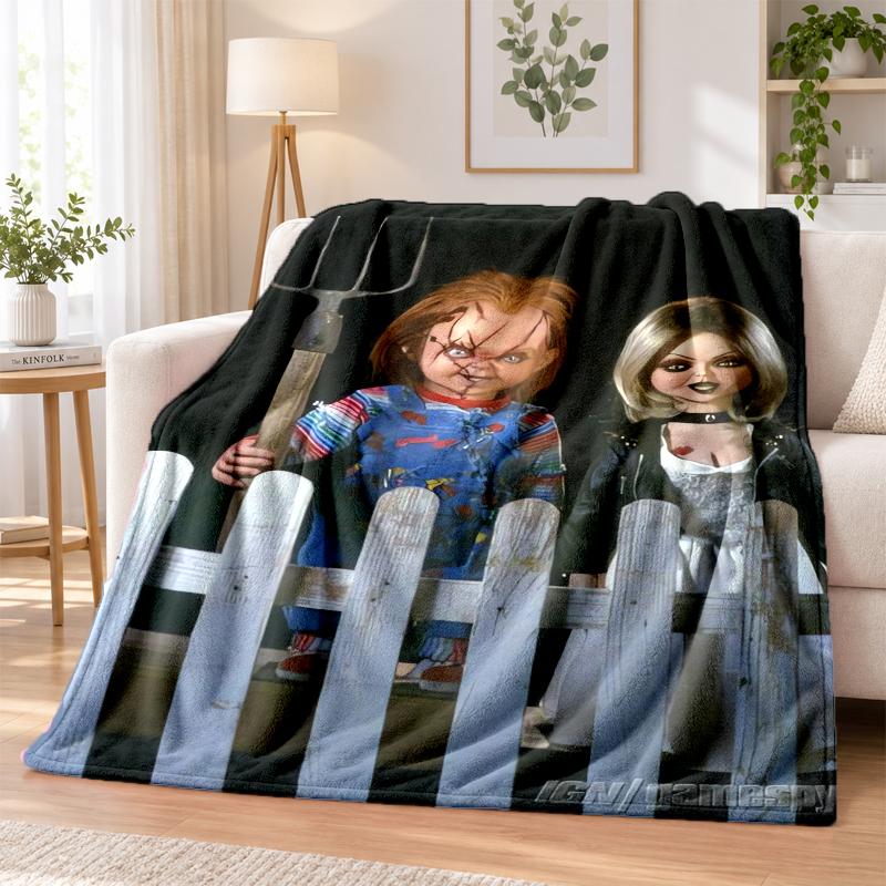Chucky Tiffany Flanell-Kuscheldecke für Kinder Weich Warm Gemütlich für Sofa Bett Innenbereich Zuhause Schlafzimmergebrauch