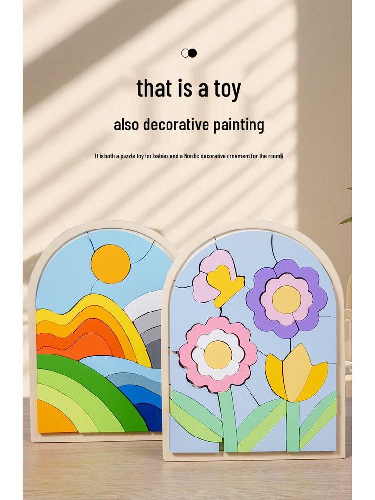 Drewniane puzzle 3D z kreskówkowymi zwierzętami - Wczesna edukacja i trening koncentracji dla dzieci