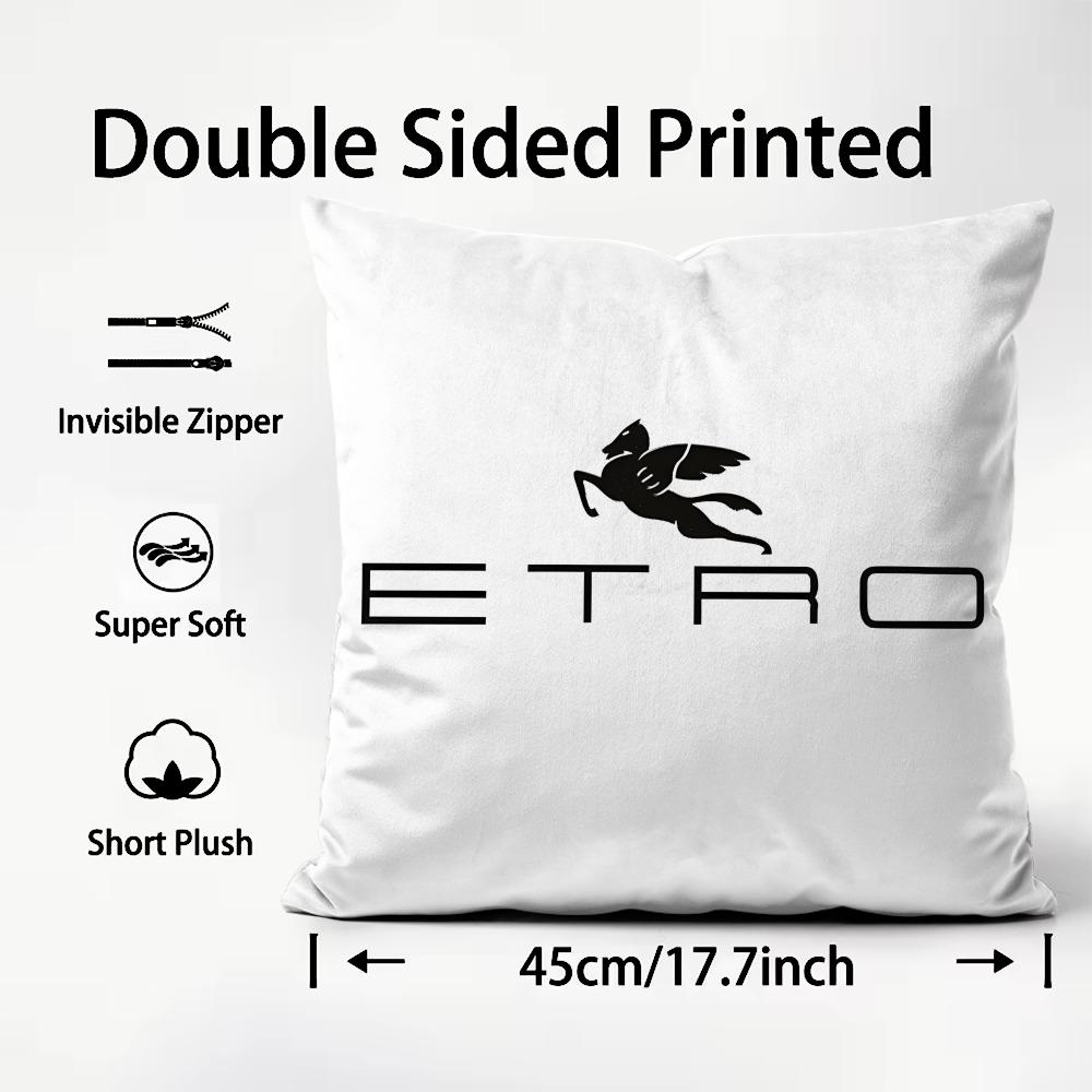 EETRO Logo Cushion Cover Plush Fabric Soft DoubleSided Printed Sofa Warm Winter Home Child Gift Pillow Case