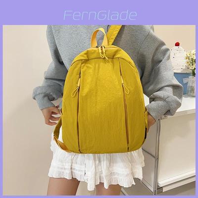 Trendy Solid Color Large Capacity Backpack For College And Travel With Breathable Design
