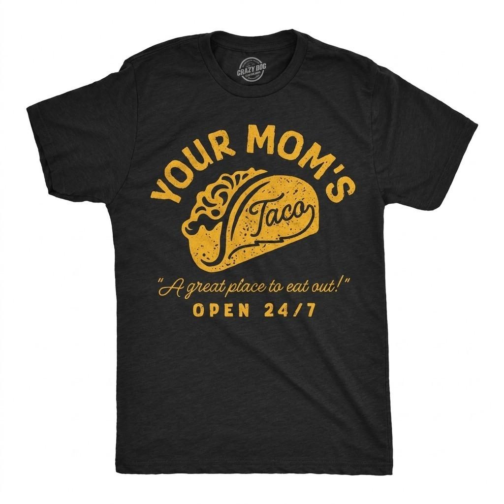 Your Moms Taco Funny Adult Humor Mens 100% Cotton T-Shirt Gag Gift Novelty Tee S разноцветный