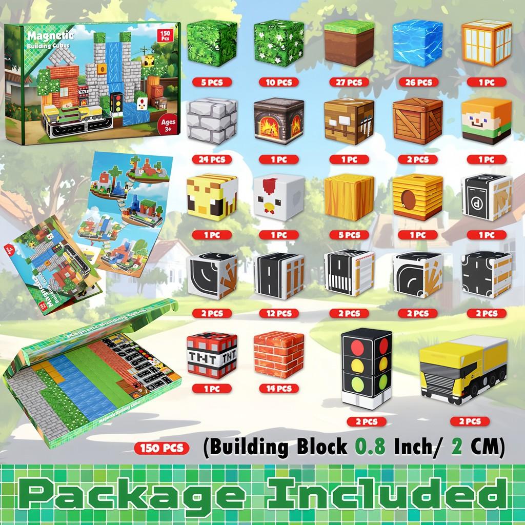 Vehicle Mining Minecraft Adventure Valley Farm Assembly Magnetic Block Set Cube