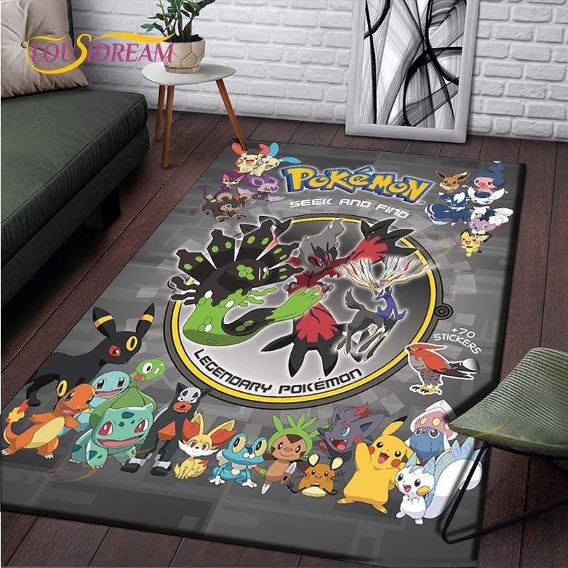 Anime Pokemon Pattern Carpets Living Room Anti-Skid Pikachu Area Rug Kids Bedroom Mats Yoga Mat Large Carpet Decor