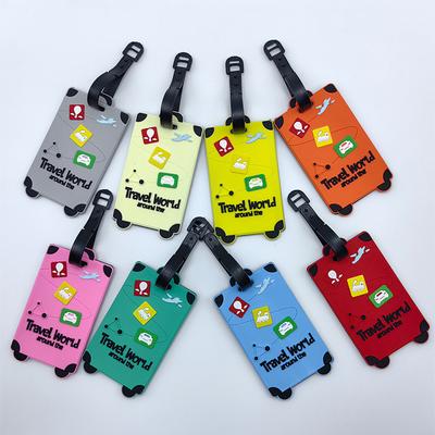 Premium-PVC-Weichgummi Gepäckanhänger Anti-Verlust-Anhänger Boarding-Maschinen-Identifikationsanhänger Reise-Trolley-Kofferanhänger -A-DH