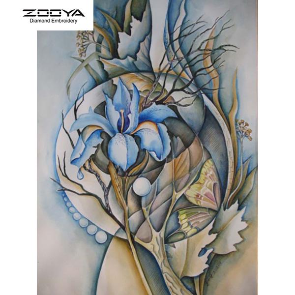 

ЗООЯ DIY 3D круглая алмазная картина цветы вышивка крестиком домашний декор