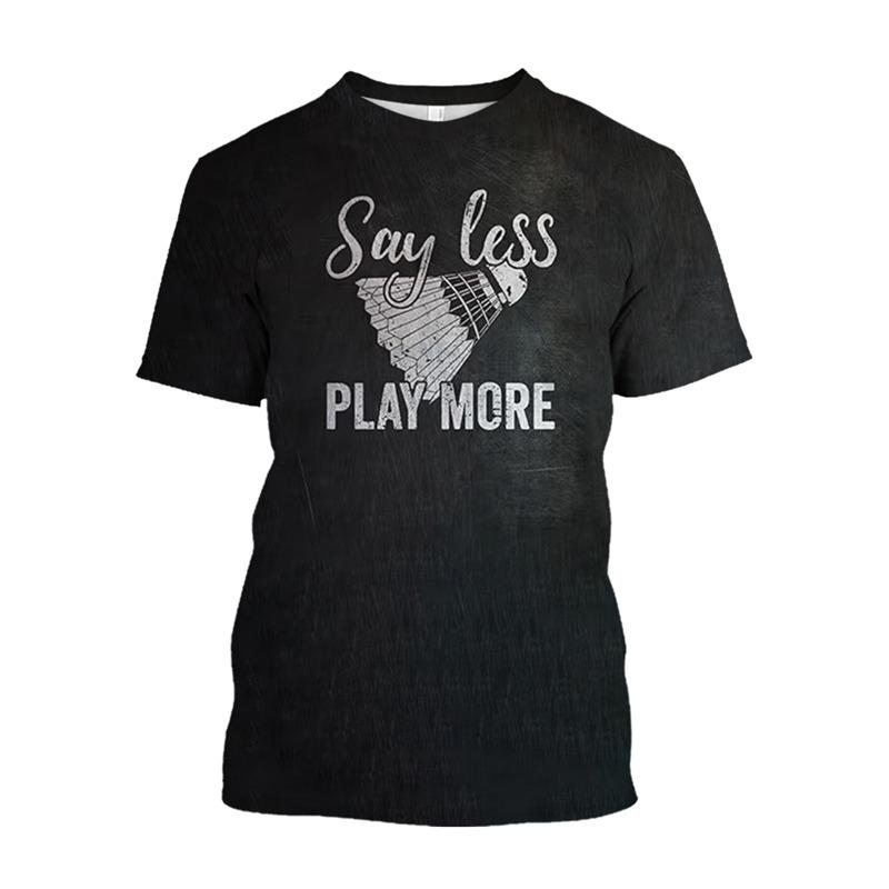 T-shirt Imprimé 3D Hot Blood Badminton Vêtements de Sport Loisir Streetwear T-shirt Oversize Manches Courtes Pulls Haut