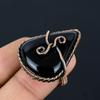 Black Onyx Gemstone Copper Wire Wrapped Handmade Jewelry Ring For Woman