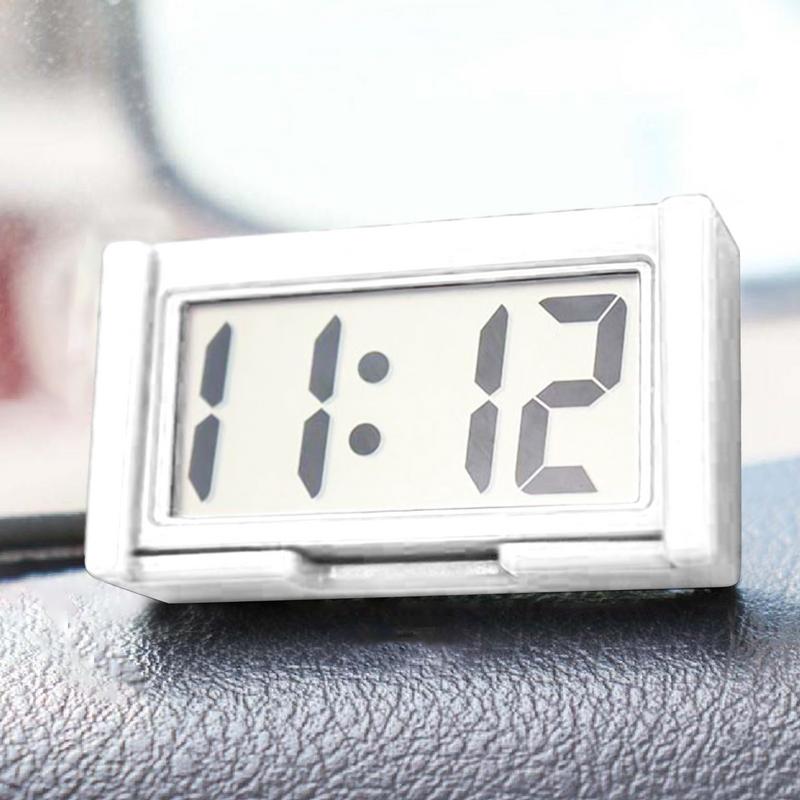 Mini Digital Clock Battery Operated Large Screen Digital Clock for Car Lightweight Car Accessories Self Adhesive Mini Clock