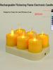 Rechargeable Flickering Flame LED Candle Lamp, Remote-Controlled, Yellow Offering, Smokeless Ghee Holder, Tea Light for Buddha.