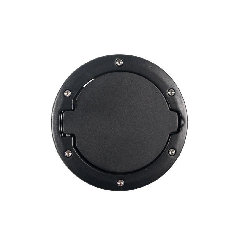 Black Fuel Tank Cap Cover Auto Car Aluminum Alloy ABS Fuel Door Gas Lid Tank Cap Cover Black for Jeep Wrangler JK JKU 2007-2018