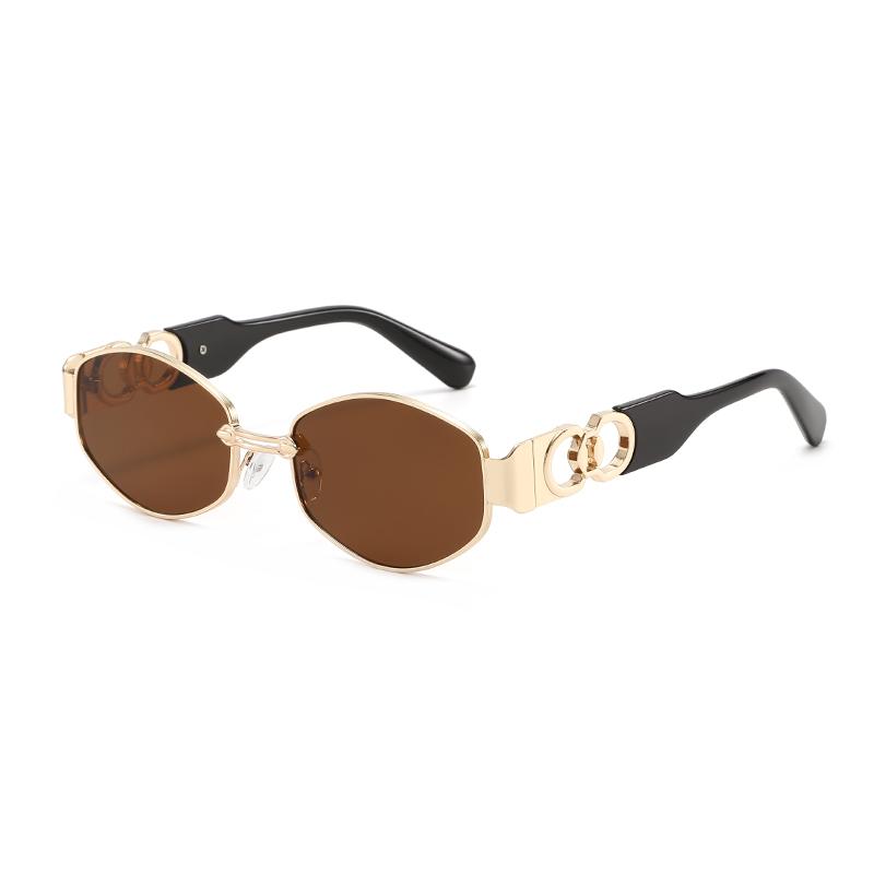 Retro Metal Oval Glasses for Men and Women Fashion High-end Trend Sun Protection Sunshade Outdoor Sunscreen  Eyewear