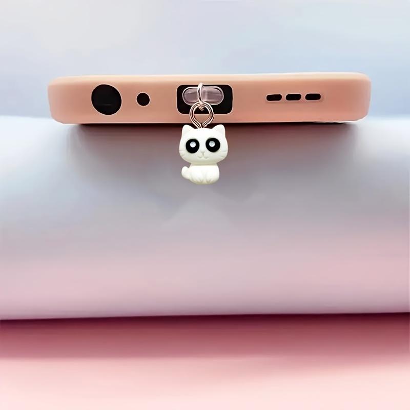 A Cute Little Cat Phone Dust Plug, Handmade, Exquisite And Compact, Protects The Charging Port. Adds Decorative Dust Protection