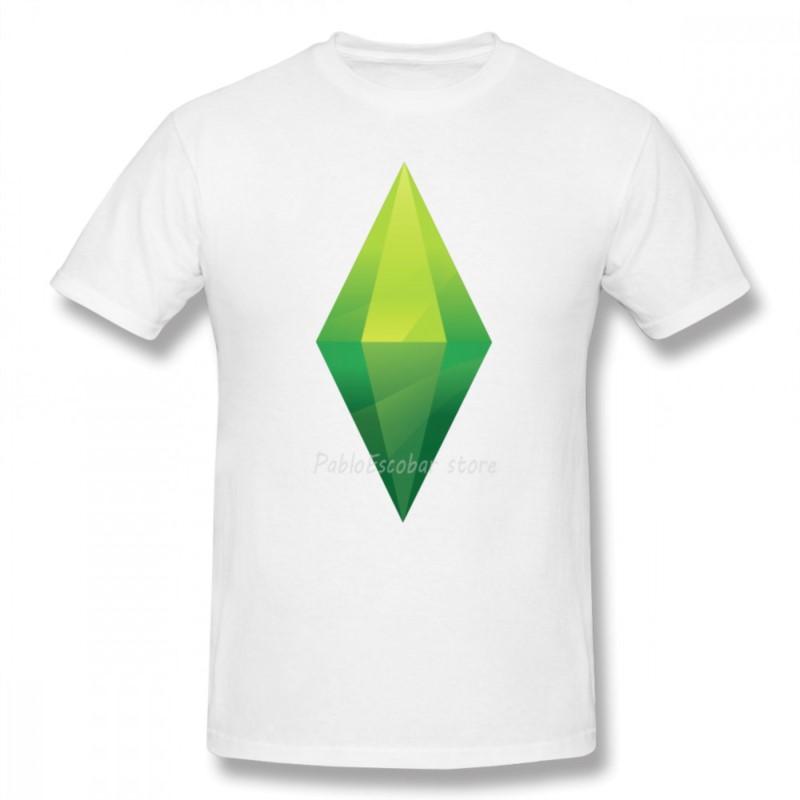 The Sims TShirt The Sims Plumbob T Shirt Printed Cute Tee Shirt Fashion ShortSleeve Oversize 100 Percent Cotton Unisex Tshirt S