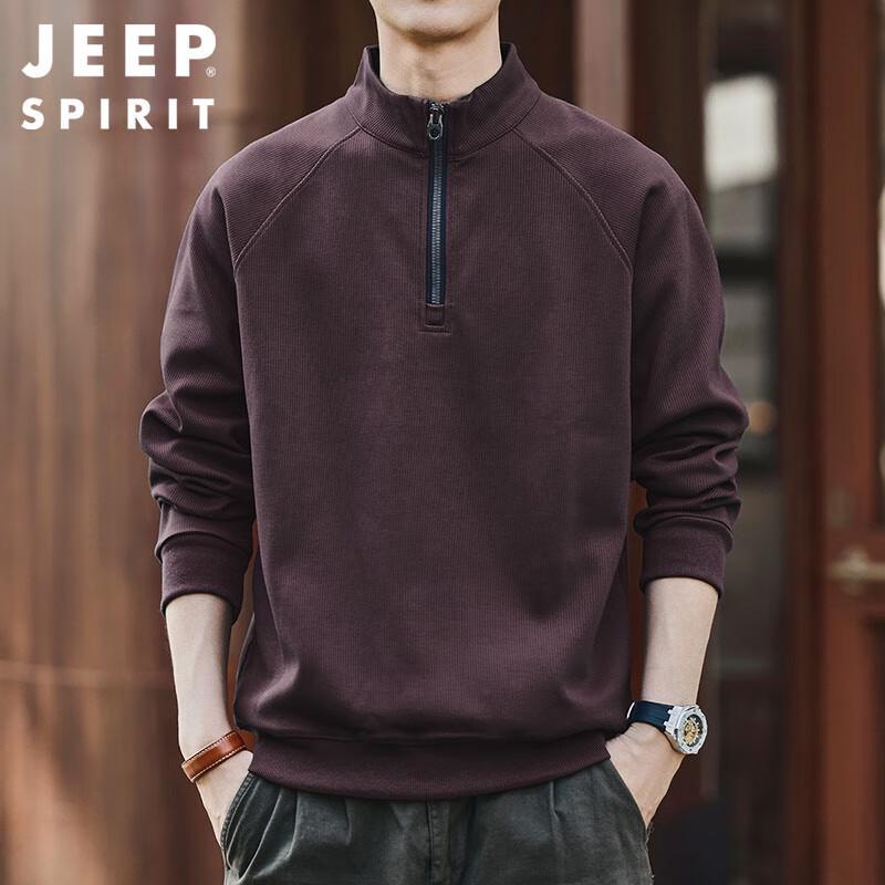 

JEEP SPIRIT Men s Half-Zip Stand Collar Sweatshirt 3XL