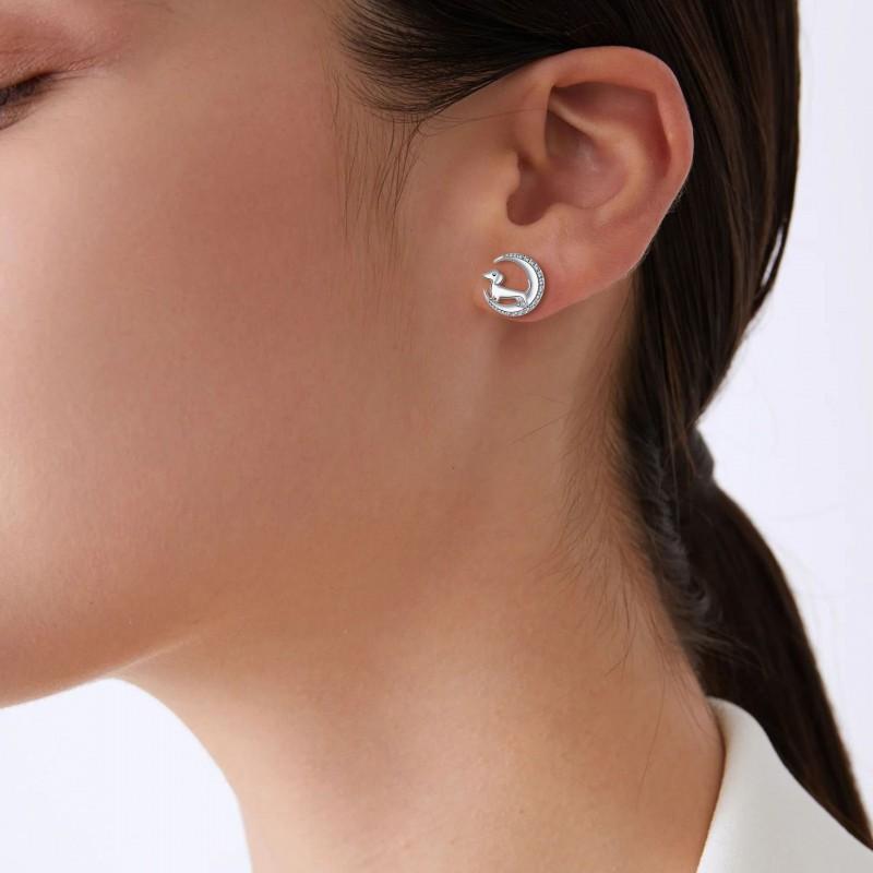 Cute Dog Stud Earrings Women Minimalist Animal Jewelry Korean Style Lightweight Copper Ear Piercing Accessories