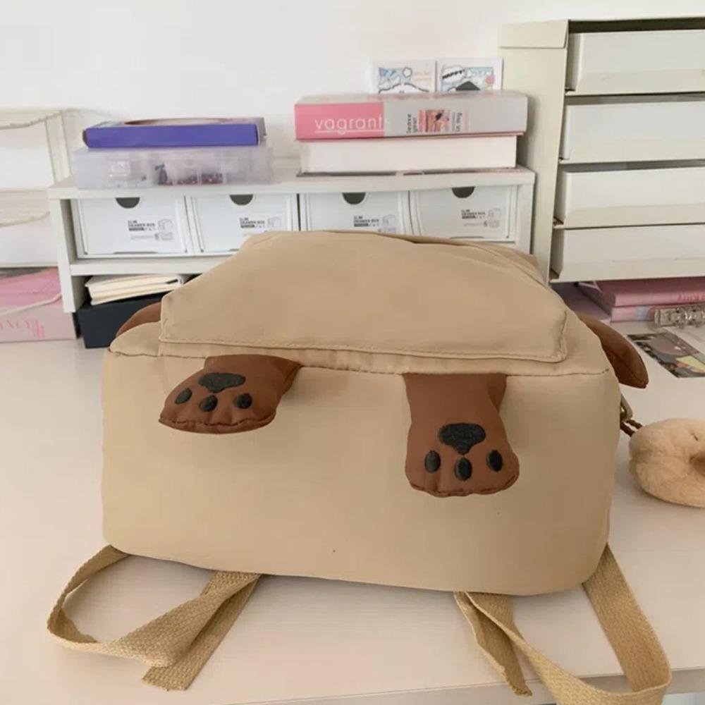 Plush Doll Keychain Cartoon Animal Daypack Nylon Large Capacity School Bag Friends