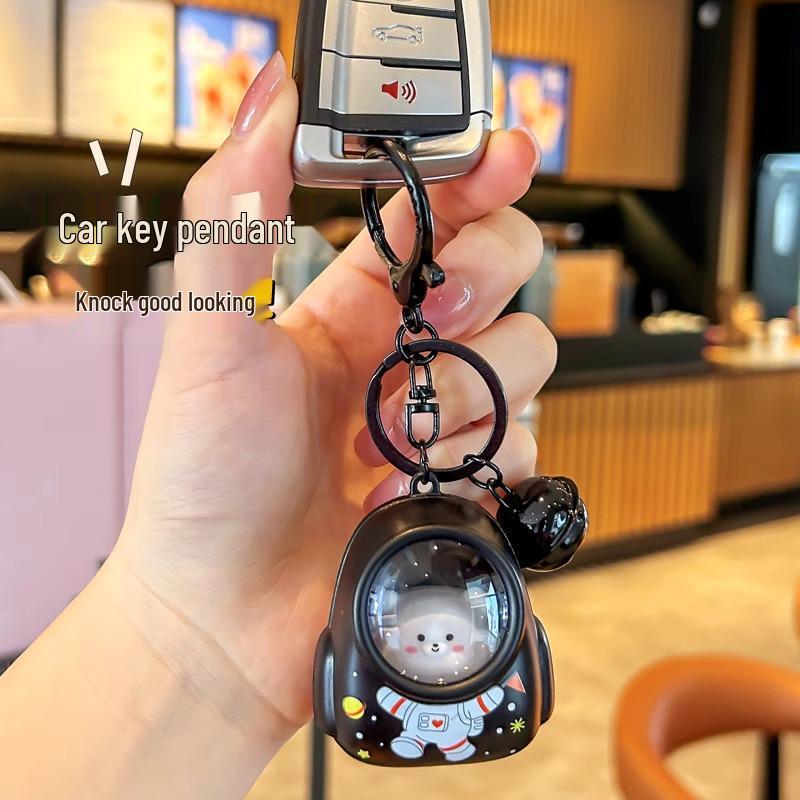 Luminous Cartoon Bear & Cat Keychain with Night Light - Cute Pendant for Backpacks and Schoolbags