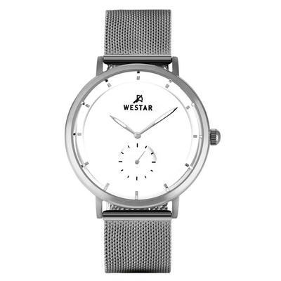 Profile Stainless Steel Mesh White Dial Quartz 50247STN101 Mens Watch