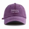 1Pc Perimpfct Print Washed Baseball Cap For Adults,  Minimalist Vintage Old School Style Casual Soft Adjustable Dad Hat, Perfect As Gift