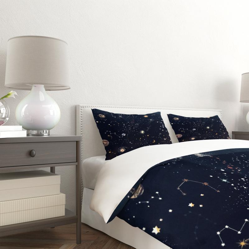 Galaxy Planet Printed Duvet Cover Bedding Set, Soft and Cozy Home Bedroom Decorative Items, Stylish and Comfortable Bedding Set
