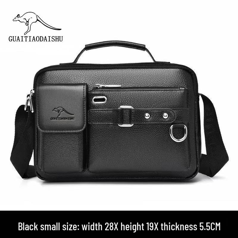 Men s High-End PU Leather Crossbody Commuter Bag