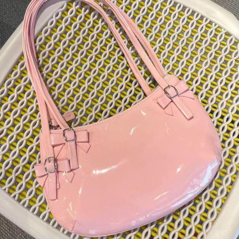 

Модные серебряные сумки через плечо для женщин, женские сумки из искусственной кожи с верхней ручкой, женские розовые сумки под мышками, повседневные сумки с бантом