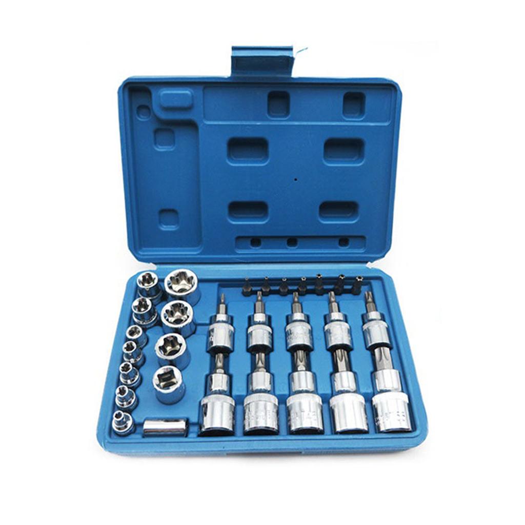 Multipurpose Star Socket & Bit Set CRV Star Sockets 1/4-inch 3/8-inch & 1/2-inch 1