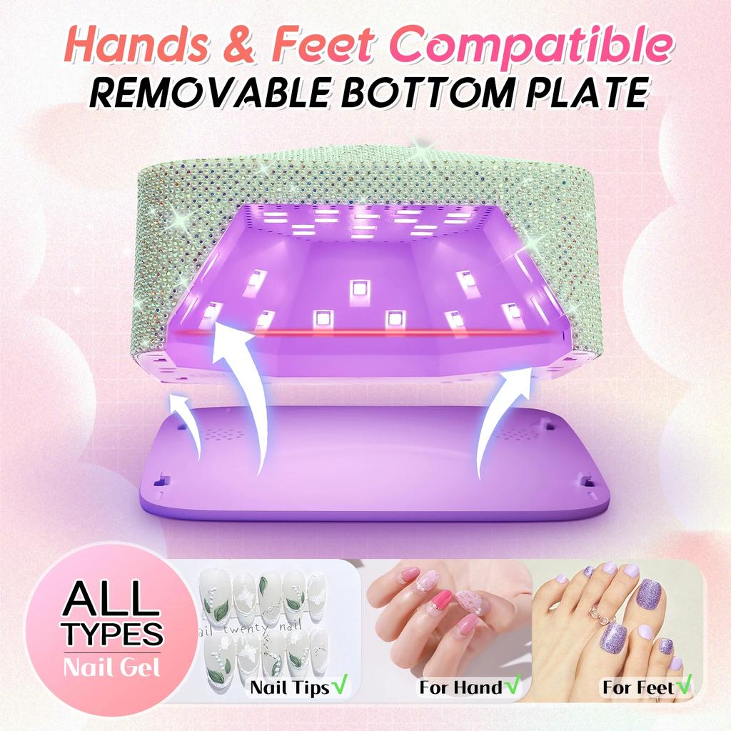 DianaBeauty UV Nail Lamp Rechargeable Cordless Manicure Lamp with 5 Timers 30 LEDs UV Cabin for Nail Nail Art Tools Nail Dryer