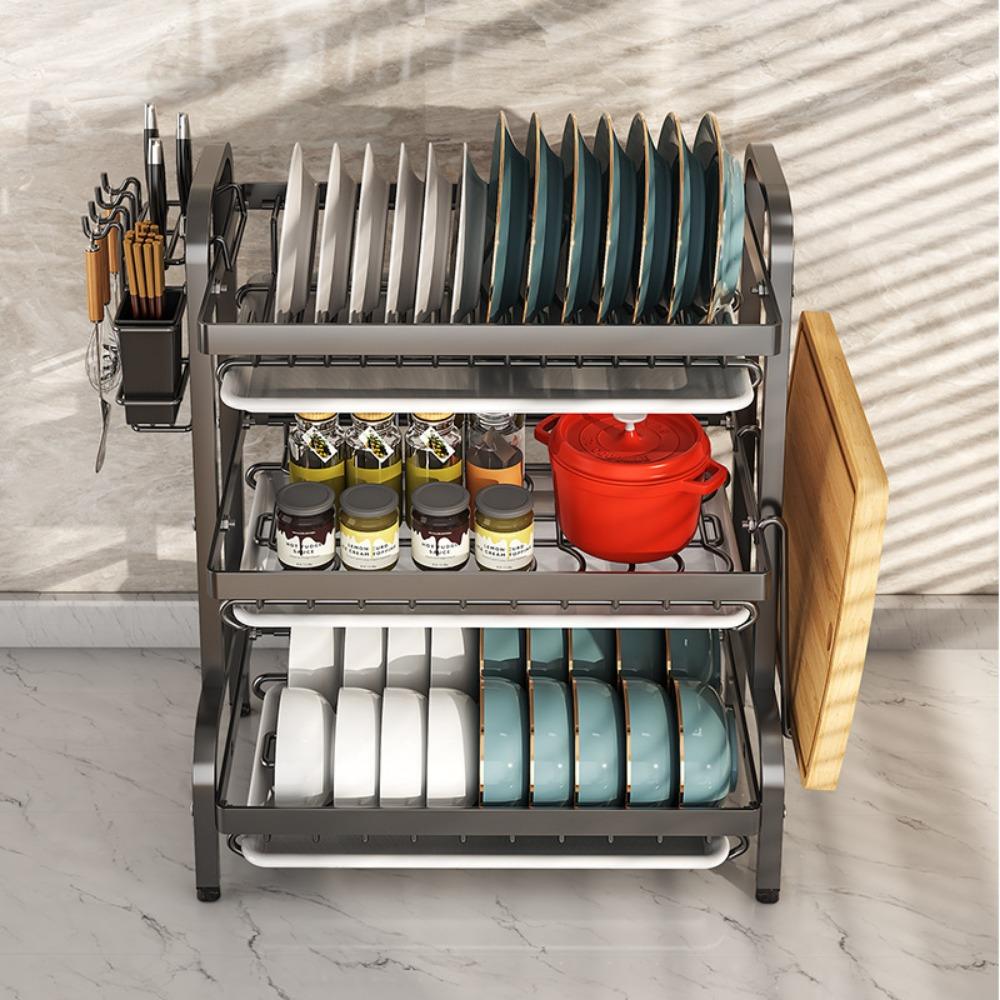 Rack Multilayer Tableware Drainboard Shelf Household Portable Rust-Proof Drains Racks Simple Storage Drain Shelves Kitchen Bowl