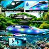 RC Boat 2.4GHz High Speed Remote Control Boat with LED Lights, Waterproof Dual Motor Speedboat for Kids Adults Pool Lake Toys