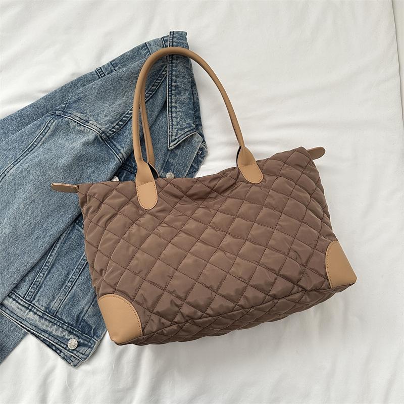 

Вышитые клетчатые повседневные сумки-тоут для женщин, большая вместимость, хлопковая сумка через плечо, женские сумки для поездок на работу 45x26x15cm