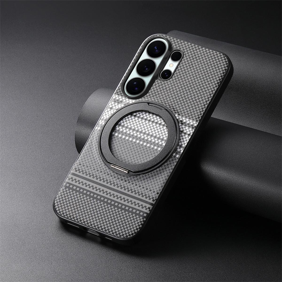 

Carbon Fiber Phone Case for Samsung Galaxy S26 Ultra S25 S24 S23 Plus A17 A07 A16 A26 A15 A35 A55 5G 360 Rotating Magnetic Cover Galaxy S23