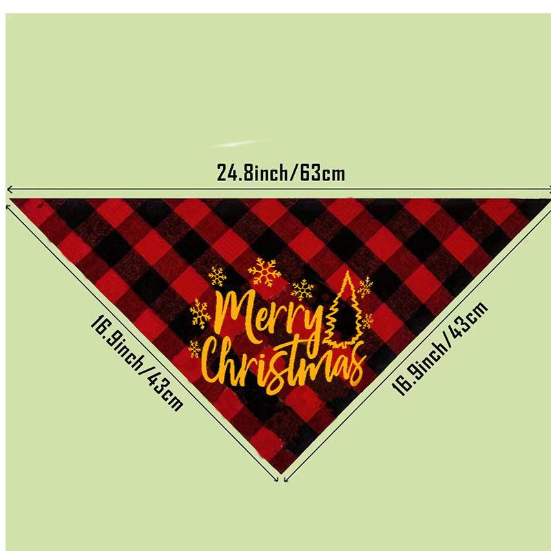 New polyester plaid pet triangle scarf dog print saliva scarf cat bib scarf