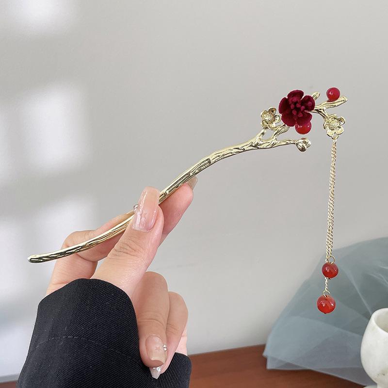 

Китайская заколка-кисточка высокого класса: Ханьфу в древнем стиле, деревянный аксессуар для волос