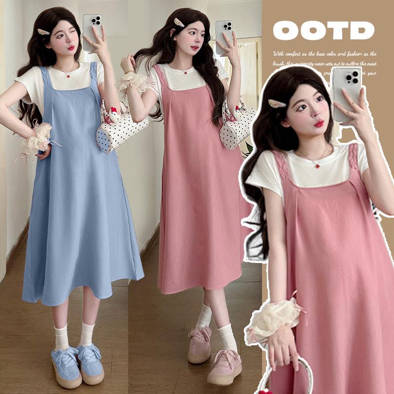 2026 Ultra-Thin Tencel Denim Loose Plus Size Maternity Dress M