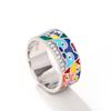 Color Drip Eye Ring, Imitation Enamel Color Family Ring Eye Art Ring