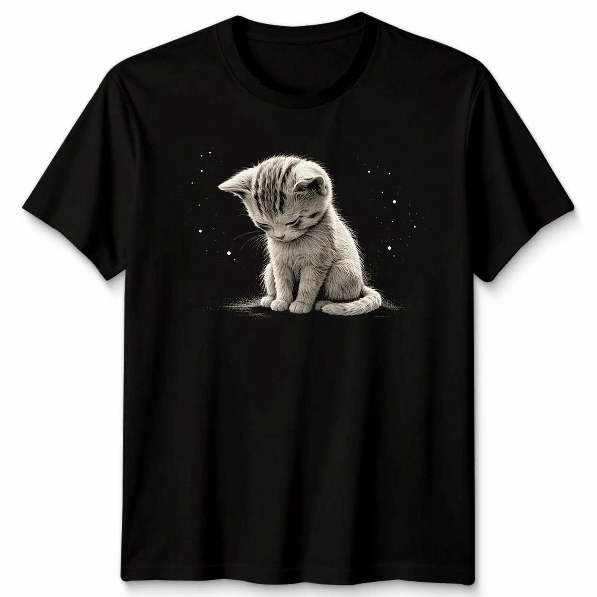 Мем  Грустный котенок  Футболка унисекс с изображением стоящего кота 4XL