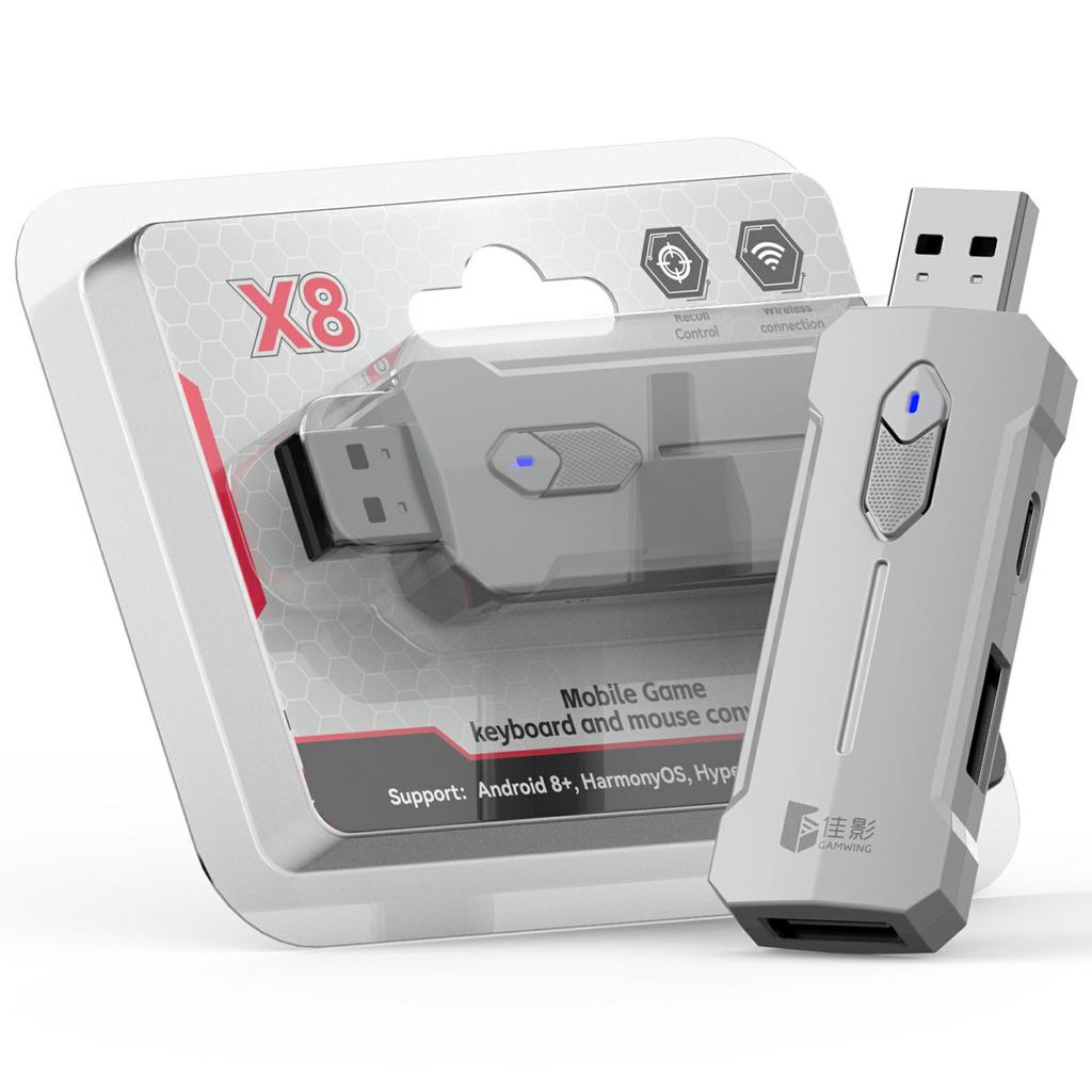 GAMWING X8 Mobile Phone Game Adapter Converter Combo Set with Keyboard,Mouse,Phone Holder