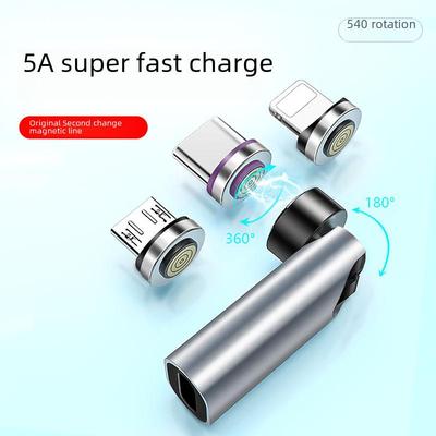 540° magnetický adaptér typu C pro super rychlé nabíjení Huawei 5A, zařízení Apple a Android 3A.
