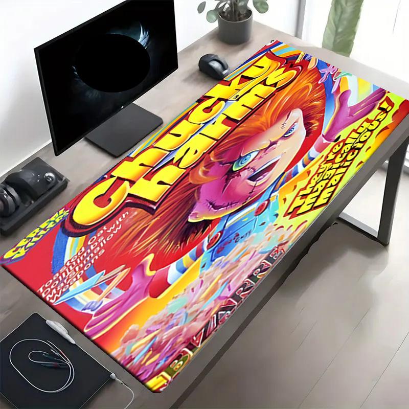 Chucky Print Mouse Pad, Anti‑Slip Desktop keyboard Mat, for PC Laptop Gaming Working Daily Use, Cool Festival Surprise Gift