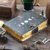 Leather journal Blank spell book of shadhows Moon Phase Journal With 200 Handmade Vintage Deckle Edge paper Grimoire journal gifts for men
