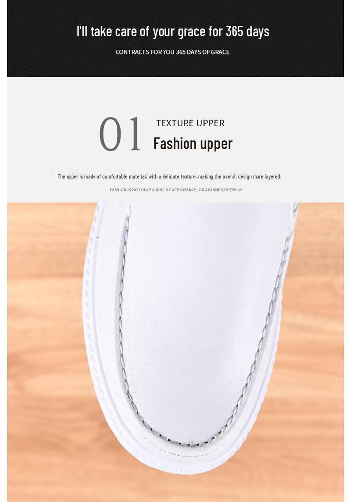 White Men's Slip-Resistant Waterproof Leather Nursing Shoes for Students